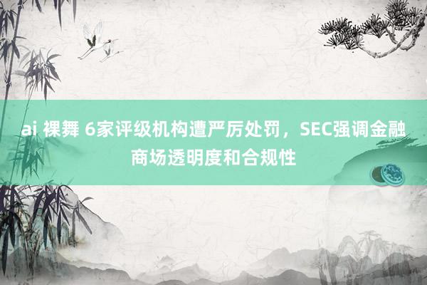 ai 裸舞 6家评级机构遭严厉处罚，SEC强调金融商场透明度和合规性