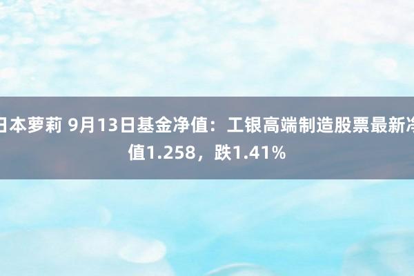 日本萝莉 9月13日基金净值：工银高端制造股票最新净值1.258，跌1.41%