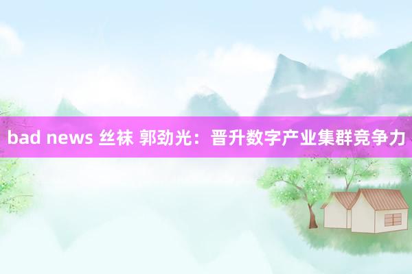 bad news 丝袜 郭劲光：晋升数字产业集群竞争力