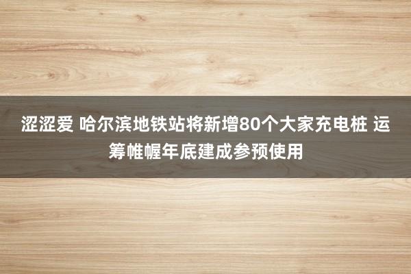 涩涩爱 哈尔滨地铁站将新增80个大家充电桩 运筹帷幄年底建成参预使用