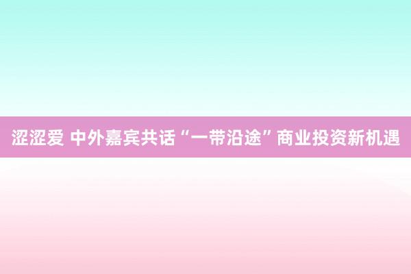 涩涩爱 中外嘉宾共话“一带沿途”商业投资新机遇