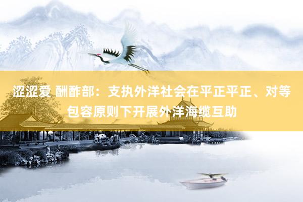 涩涩爱 酬酢部：支执外洋社会在平正平正、对等包容原则下开展外洋海缆互助