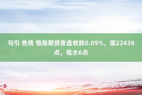 勾引 色情 恒指期货夜盘收跌0.09%，报22438点，低水6点