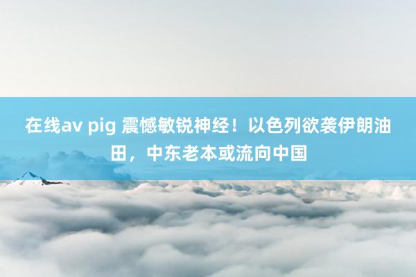 在线av pig 震憾敏锐神经！以色列欲袭伊朗油田，中东老本或流向中国