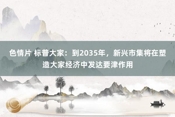 色情片 标普大家：到2035年，新兴市集将在塑造大家经济中发达要津作用