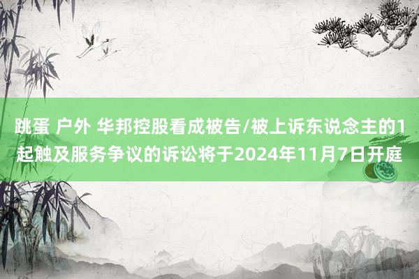 跳蛋 户外 华邦控股看成被告/被上诉东说念主的1起触及服务争议的诉讼将于2024年11月7日开庭