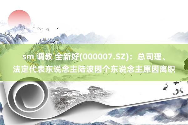 sm 调教 全新好(000007.SZ)：总司理、法定代表东说念主陆波因个东说念主原因离职