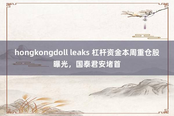 hongkongdoll leaks 杠杆资金本周重仓股曝光，国泰君安堵首