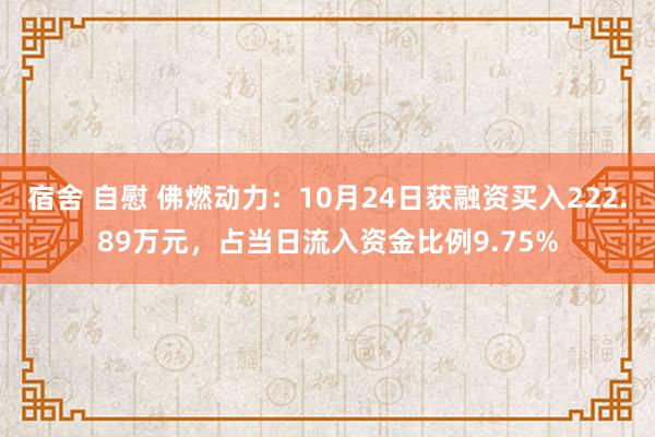 宿舍 自慰 佛燃动力：10月24日获融资买入222.89万元，占当日流入资金比例9.75%