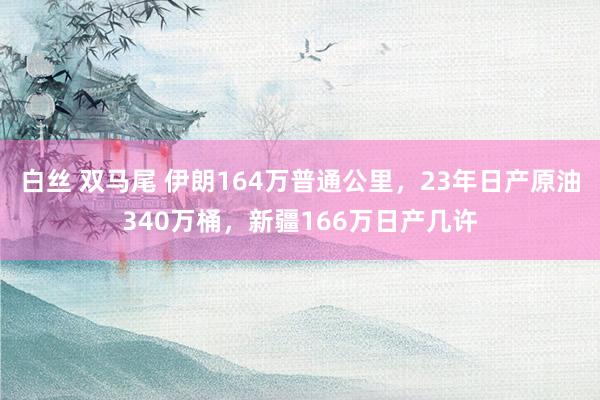 白丝 双马尾 伊朗164万普通公里，23年日产原油340万桶，新疆166万日产几许