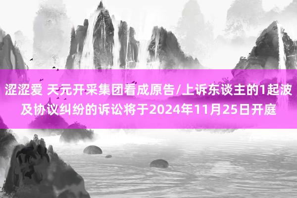 涩涩爱 天元开采集团看成原告/上诉东谈主的1起波及协议纠纷的诉讼将于2024年11月25日开庭