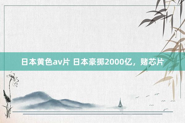 日本黄色av片 日本豪掷2000亿，赌芯片