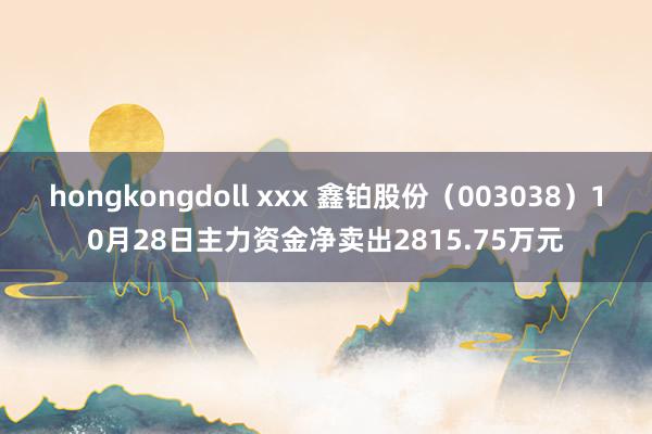 hongkongdoll xxx 鑫铂股份（003038）10月28日主力资金净卖出2815.75万元