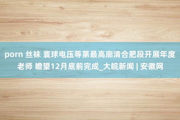 porn 丝袜 寰球电压等第最高廓清合肥段开展年度老师 瞻望12月底前完成_大皖新闻 | 安徽网