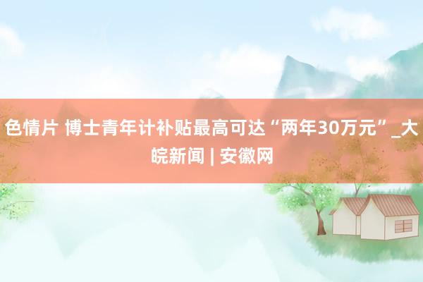 色情片 博士青年计补贴最高可达“两年30万元”_大皖新闻 | 安徽网