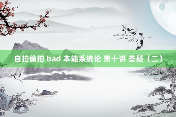 自拍偷拍 bad 本能系统论 第十讲 答疑（二）