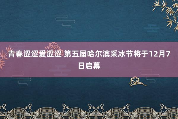 青春涩涩爱涩涩 第五届哈尔滨采冰节将于12月7日启幕