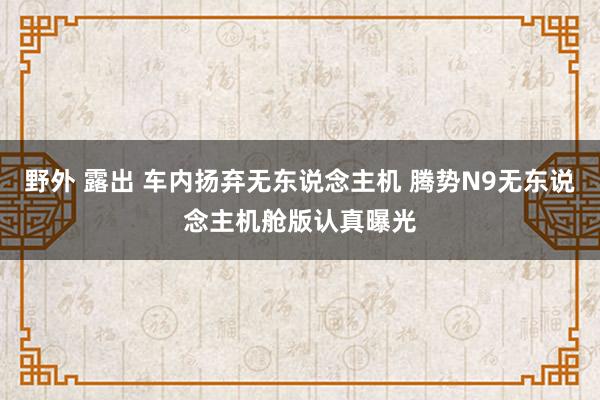 野外 露出 车内扬弃无东说念主机 腾势N9无东说念主机舱版认真曝光