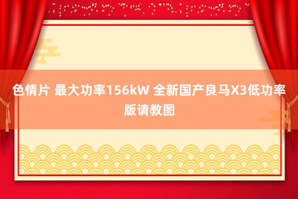 色情片 最大功率156kW 全新国产良马X3低功率版请教图