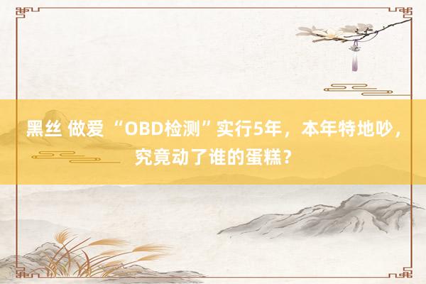 黑丝 做爱 “OBD检测”实行5年，本年特地吵，究竟动了谁的蛋糕？