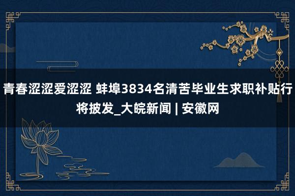 青春涩涩爱涩涩 蚌埠3834名清苦毕业生求职补贴行将披发_大皖新闻 | 安徽网