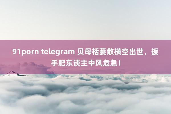 91porn telegram 贝母栝蒌散横空出世，援手肥东谈主中风危急！