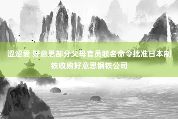 涩涩爱 好意思部分父母官员联名命令批准日本制铁收购好意思钢铁公司