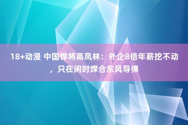 18+动漫 中国悍将高凤林：外企8倍年薪挖不动，只在闲时焊合东风导弹