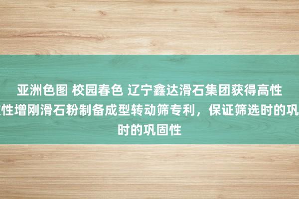 亚洲色图 校园春色 辽宁鑫达滑石集团获得高性能改性增刚滑石粉制备成型转动筛专利，保证筛选时的巩固性