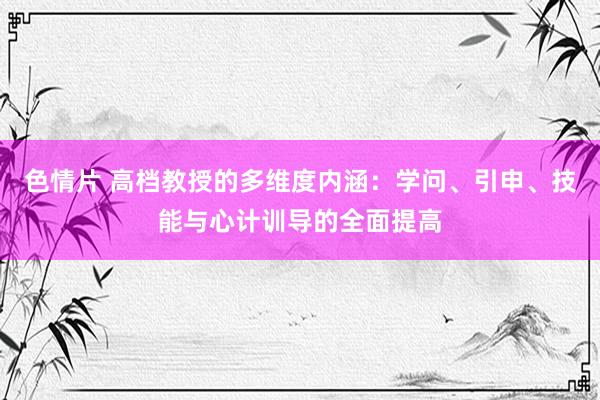 色情片 高档教授的多维度内涵：学问、引申、技能与心计训导的全面提高