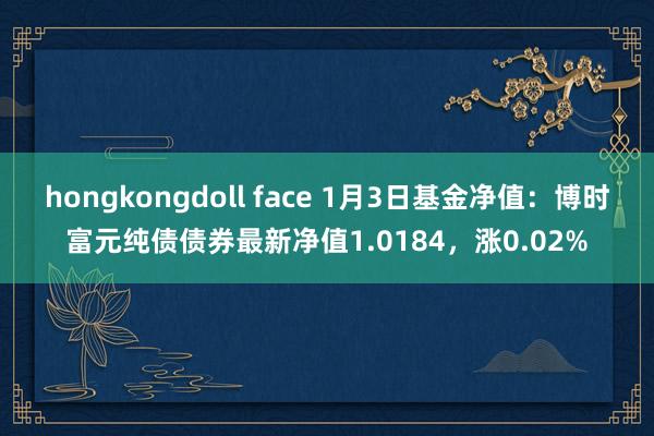 hongkongdoll face 1月3日基金净值：博时富元纯债债券最新净值1.0184，涨0.02%