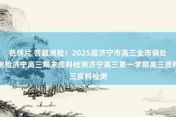 色情片 答题测验！2025届济宁市高三全市调处期末测验济宁高三期末质料检测济宁高三第一学期高三质料检测