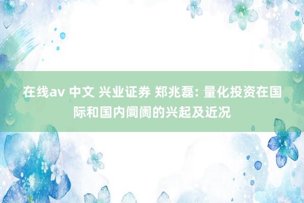 在线av 中文 兴业证券 郑兆磊: 量化投资在国际和国内阛阓的兴起及近况