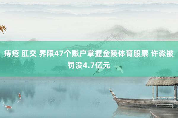 痔疮 肛交 界限47个账户掌握金陵体育股票 许淼被罚没4.7亿元