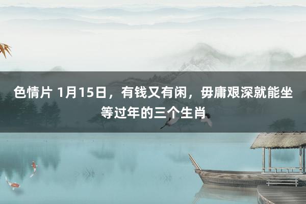 色情片 1月15日，有钱又有闲，毋庸艰深就能坐等过年的三个生肖