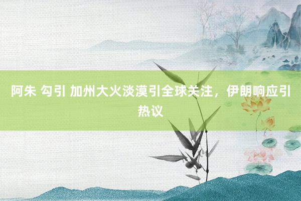 阿朱 勾引 加州大火淡漠引全球关注，伊朗响应引热议